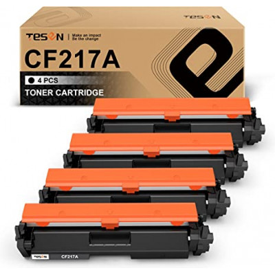 TESEN Compatible HP 17A CF217A Black Toner Cartridge Replacement 4 Packs with CHIP